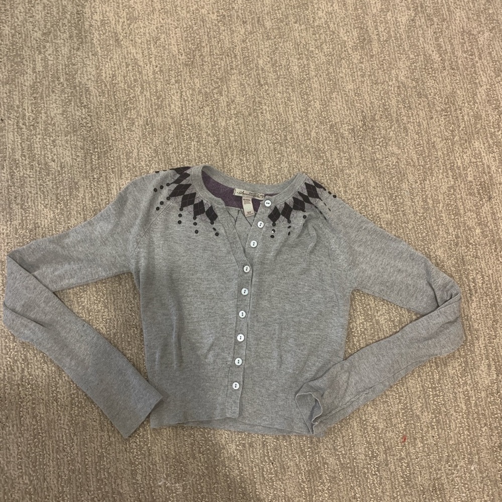 argyle cardigan